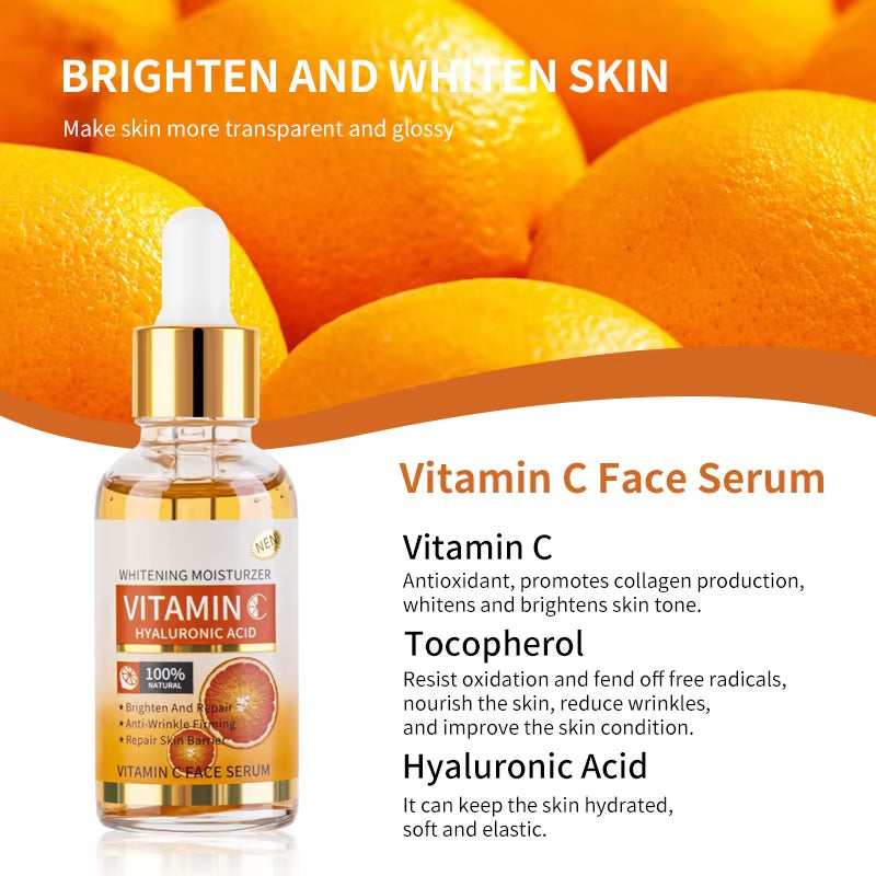 Hot Selling 30Ml Organic Facial Skin Care Turmeric Vitamin C Collagen Kojic Acid Snail Face Serum