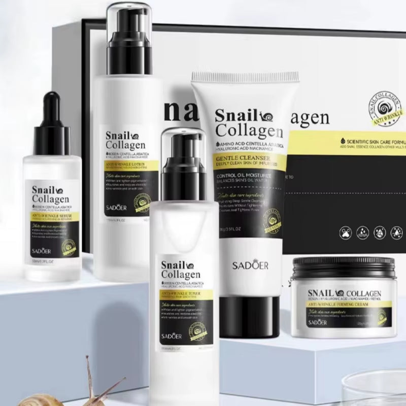 Snail Collagen Five-Piece Set Moisturizing Skin Care Set Cross-Border Foreign Trade Wholesale