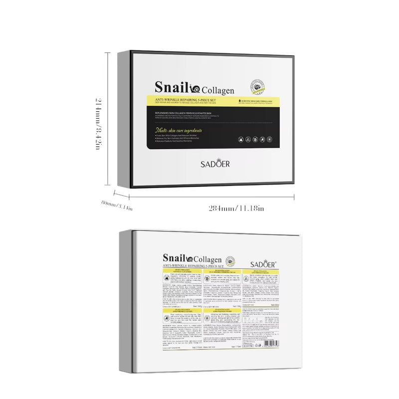 Snail Collagen Five-Piece Set Moisturizing Skin Care Set Cross-Border Foreign Trade Wholesale