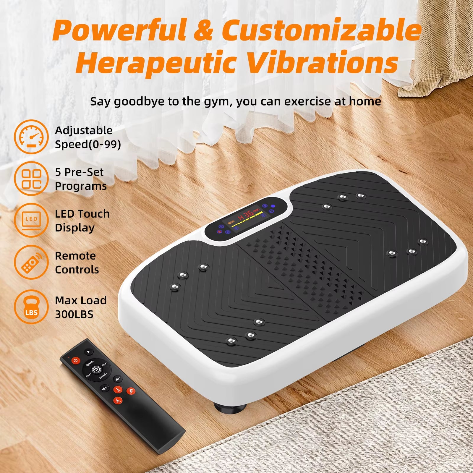 199 Levels Easy Fat Burning Daily Life Body Slimming Whole Body Vibration Plate Machine Massage Vibration Vertical Home Use