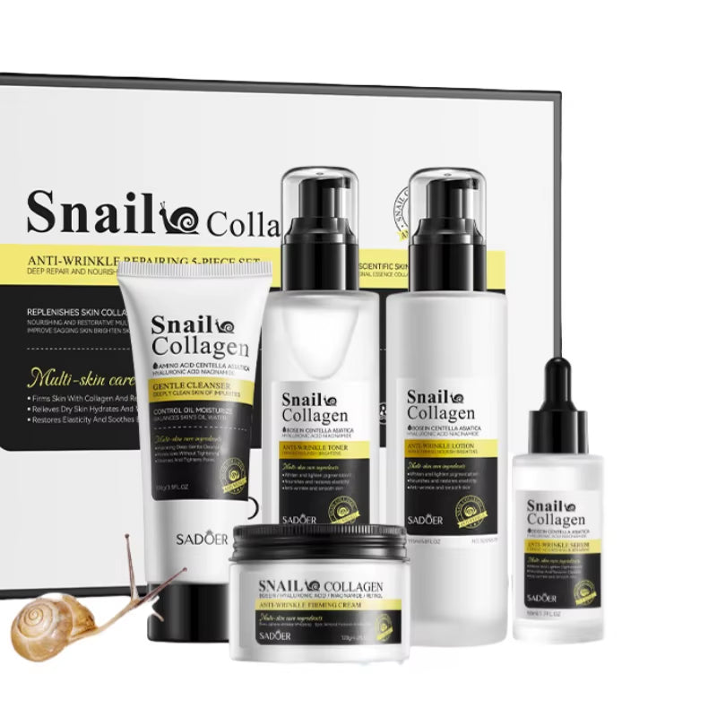 Snail Collagen Five-Piece Set Moisturizing Skin Care Set Cross-Border Foreign Trade Wholesale